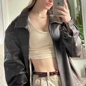 Brown leather jacket